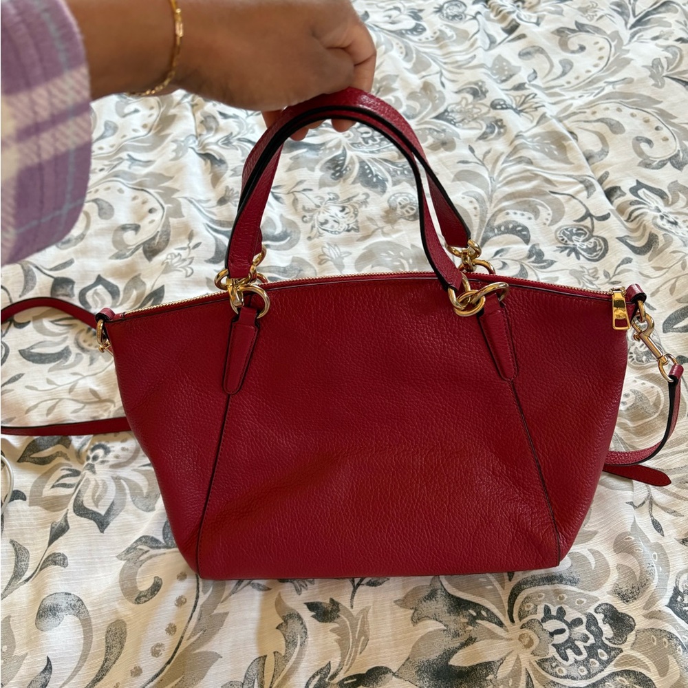 Coach Cherry Red Leather Shoulder Bag - Picture 3 of 4